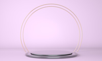 Product podium on pastel background 3d. Abstract minimal geometry concept. Studio stand platform theme. Exhibition and business marketing presentation stage.
