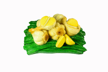 garlic in white background