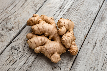 Healthy ginger root close up