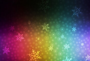 Dark Multicolor vector pattern in Christmas style.