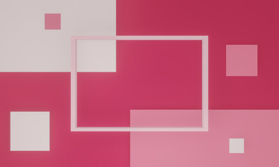 3D Pink papercut and rectangle frame