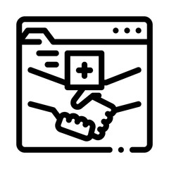 internet meeting with doctor black icon vector. internet meeting with doctor sign. isolated symbol illustration