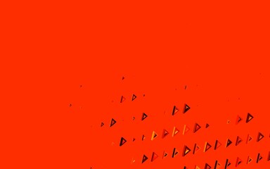 Dark Orange vector background with triangles.