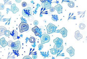 Light BLUE vector template with chaotic shapes.