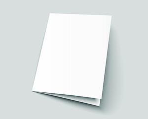 A4 brouchure mock up. A3 half-fold blank template design. Flyer with copy space. Realistic 3d vector illustration.