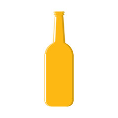 A bottle of barley light chilled light amber yellow hop alcoholic lager craft beer icon on a white background.  illustration