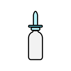Small medical pharmacetic nasal drops in a jar for the treatment of rhinitis, a simple icon on a white background. illustration