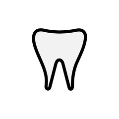 Medical stomatologic abstract aboriginal milk tooth, crown, denture, simple icon on a white background.  illustration