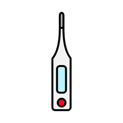 Medical electronic thermometer to measure body temperature, simple icon on a white background.  illustration