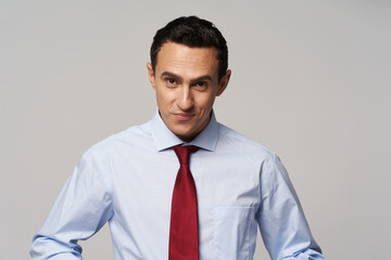 Business man in shirt with tie smile office manager 