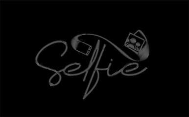 Selfie Point Calligraphic flat line Style Text Vector illustration Design.