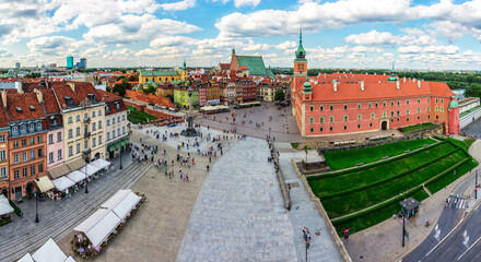 Roofs of Warsaw from old town - City Skyline with sky scrapper -  No People