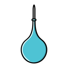 A large round medical rubber pear, an enema for cleansing the bowels and curing diseases,  icon on a white background. illustration