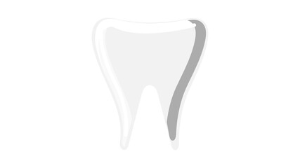 Beautiful medical white primary milk tooth crown stomatologic on a white background. illustration
