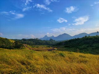 landscape with mountains and sky