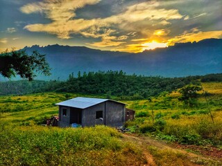 sunrise in the mountains