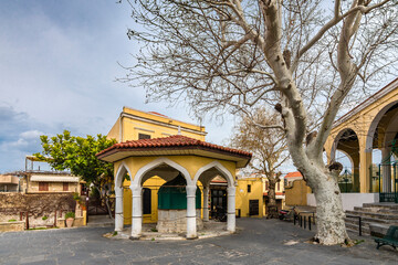 Fototapeta premium Old Ibrahim Pasha Mosque view in Rhodes Island. Rhodes is populer tourist destination in Greece.