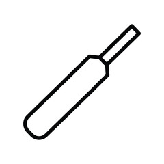 Cricket bat batsman line icon
