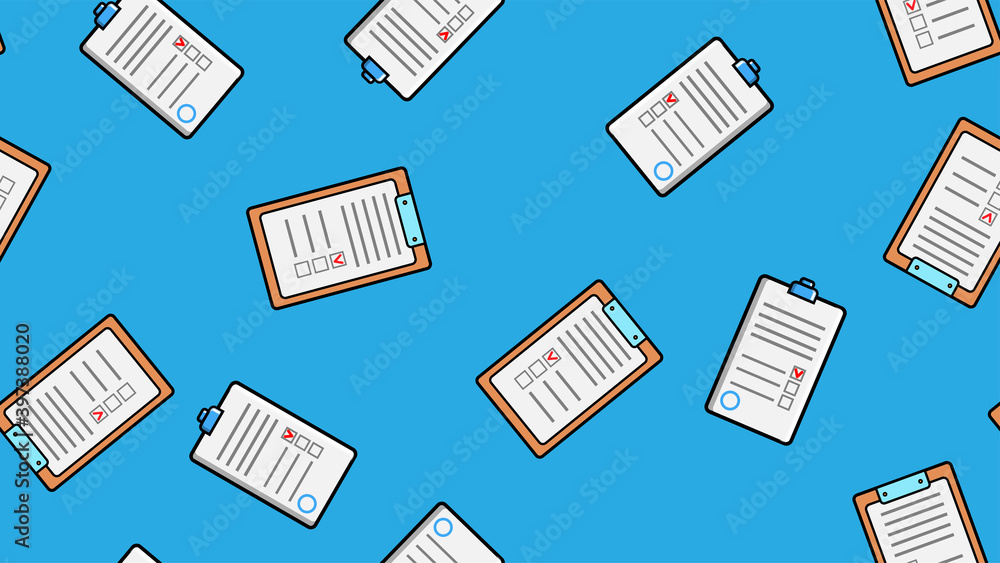 Poster seamless pattern texture of endless repeating paper sheets of paper contracts with tablets for paper