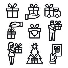 gifts icon set