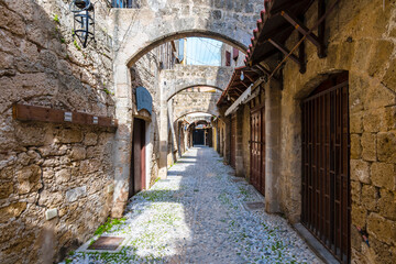 Old Town street view in Rhodes Island. Rhodes is Populer Tourist destination in Greece.