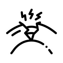 damaged optical fiber black icon vector. damaged optical fiber sign. isolated symbol illustration