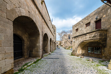Fototapeta premium Old Town street view in Rhodes Island. Rhodes is Populer Tourist destination in Greece.