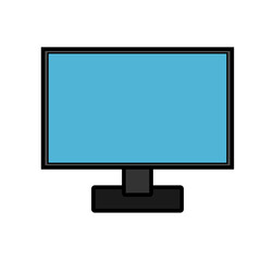 illustration icon of a modern digital digital smart rectangular computer with monitor, laptop isolated on white background. Concept: computer digital technologies