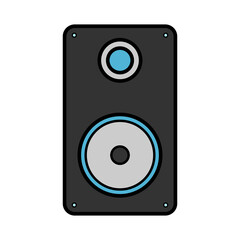 Fototapeta premium illustration of black flat icon of simple modern digital music column isolated on white background. Concept: computer digital technologies