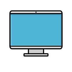 illustration of modern digital digital smart rectangular computer monitor icon in monitor, laptop isolated on white background. Concept: computer digital technologies