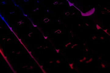 Back lighted computer gaming keyboard with versatile color schemes