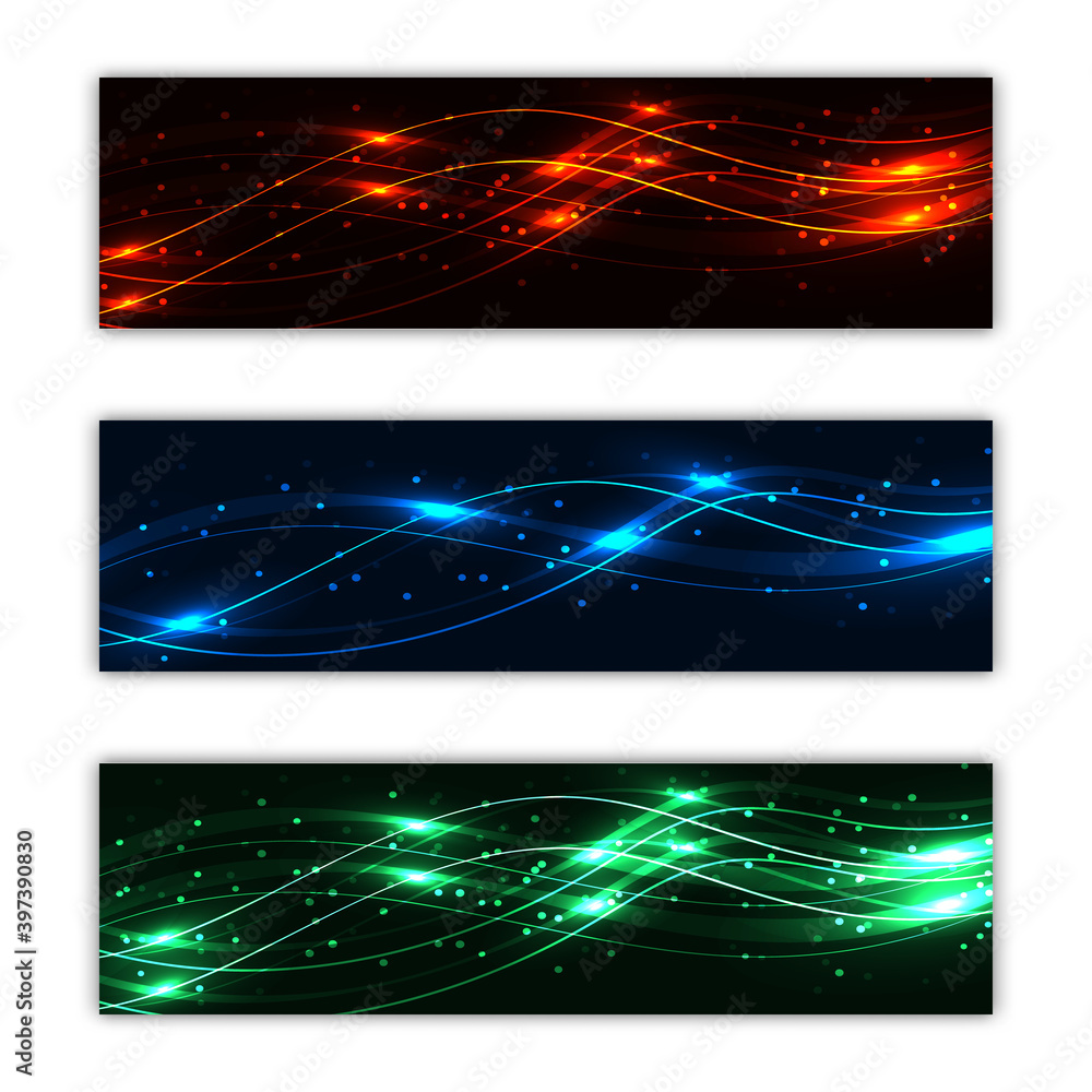 Aufkleber a set of three abstract multicolored background textures of posters from magic laser beautiful digit