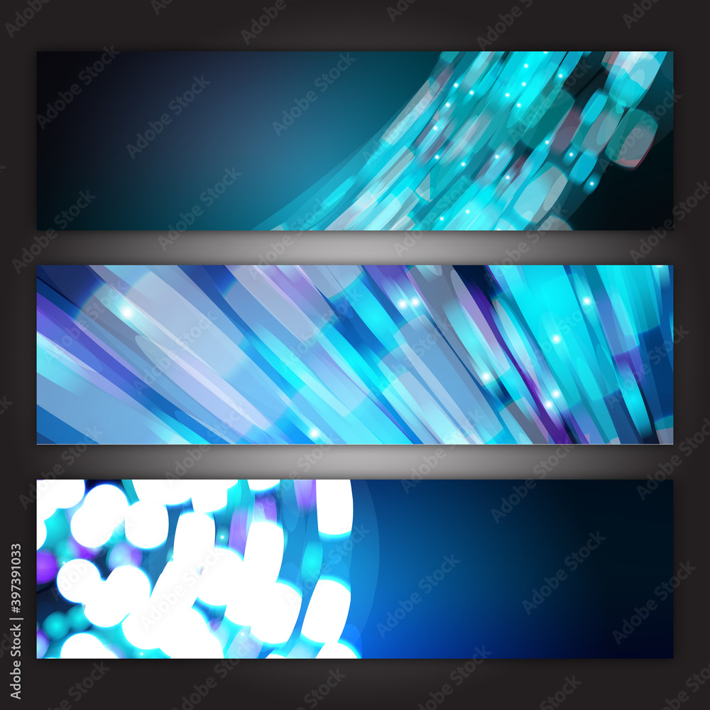 Aufkleber a set of three abstract multicolored backdrops of abstract bright energetic modern digital textures 