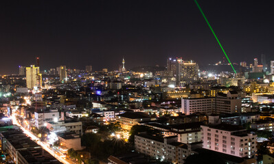 Fototapeta na wymiar the cityscape of Pattaya in the night