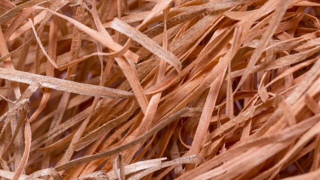 Animated stop motion texture brown wooden shredded filler 
