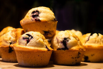Makro  frische und köstliche Heidelbeere Muffins