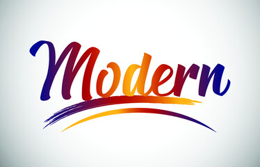 Modern Word Text with Vibrant Handwritten Font Vector Illustration.
