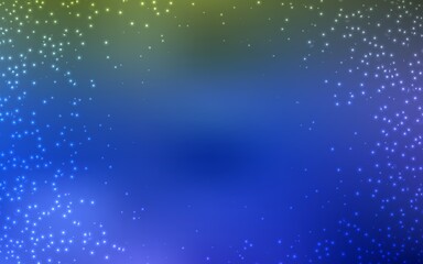 Naklejka na ściany i meble Light Blue, Green vector background with astronomical stars.