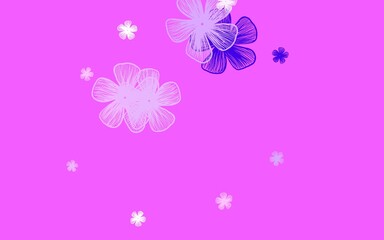 Light Pink, Blue vector elegant background with flowers.