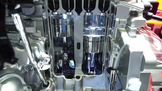 Pistons in modern car engines.