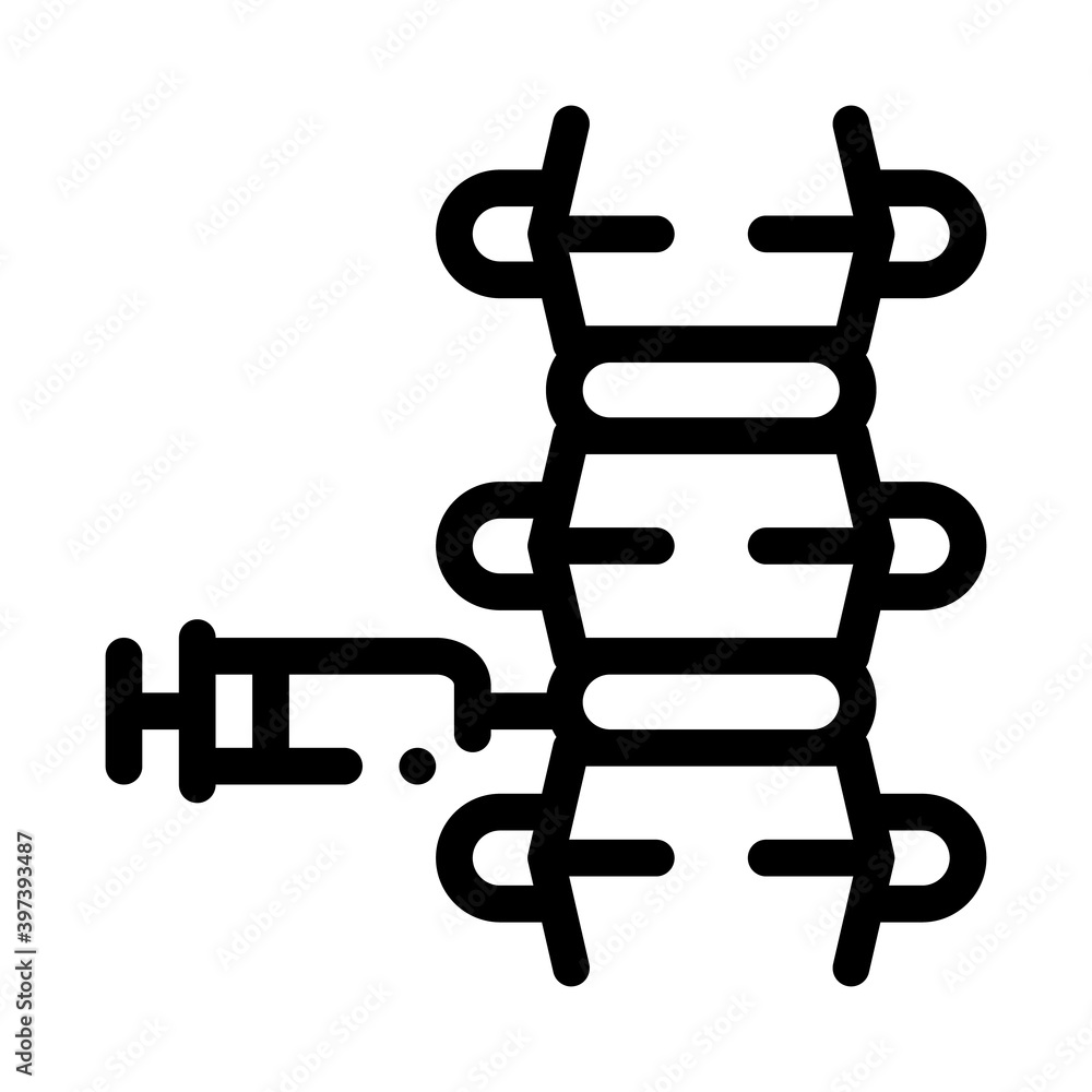 Sticker epidural spinal anesthesia black icon vector. epidural spinal anesthesia sign. isolated symbol illustration