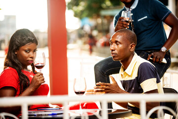 group of young business people in reunion outside a refreshment