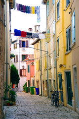 View of colorful old town and picturesque harbour of Rovinj, Istrian Peninsula, Croatia, Europe