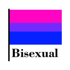 Obraz premium Bisexual flag on white background, sign for design, vector illustration