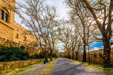 Gate of St Antonios of old town in Rhodes Island