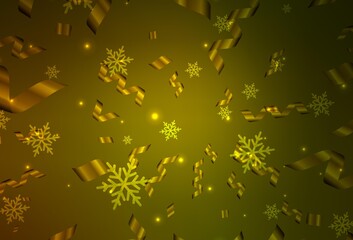 Dark Green, Yellow vector backdrop in holiday style.