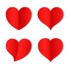 Paper Heart , Love Background Icon Banner , Sign symbol , Vector Illustration