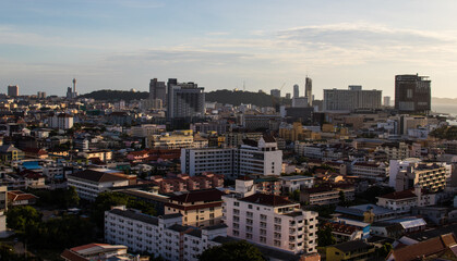 Fototapeta na wymiar the cityscape of Pattaya in the evening Thailand Asia