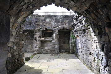 View Inside Old Ruined Stone Building 