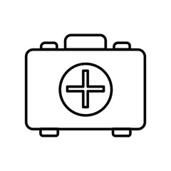 Obraz premium first aid kit bag line icon